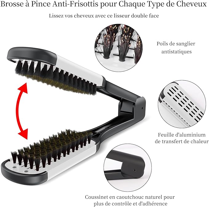 Brosse lissante 2 en 1